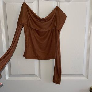 Brown strapless long sleeve